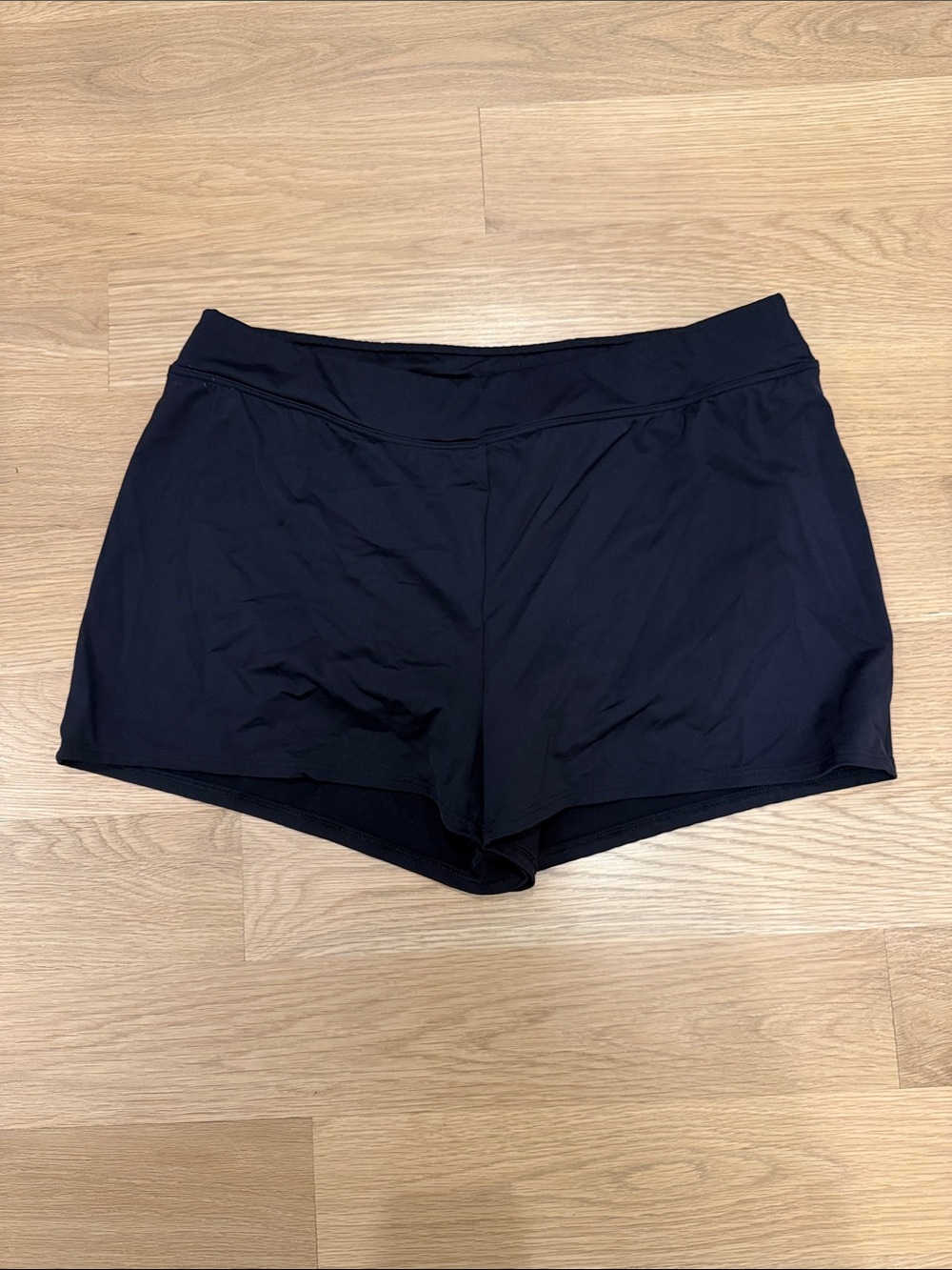 Lands' End Black Swim Shorts with Wide Waistband. Interior panties.
